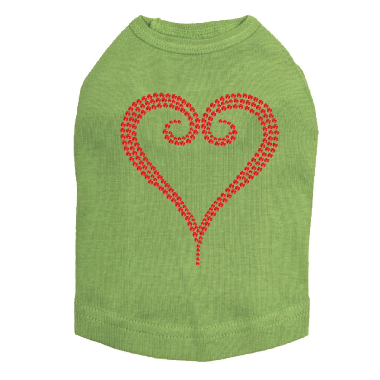 Red Rhinestone Heart - Dog Tank