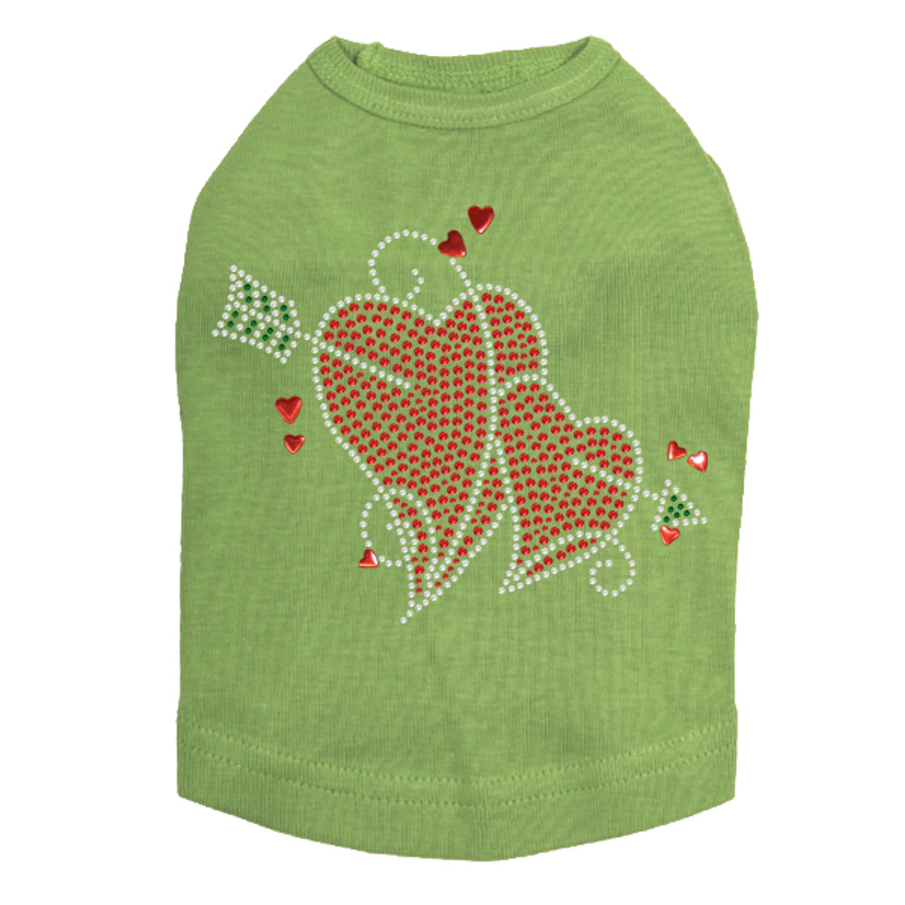 Red Rhinestone Hearts with Arrow - Dog Tank