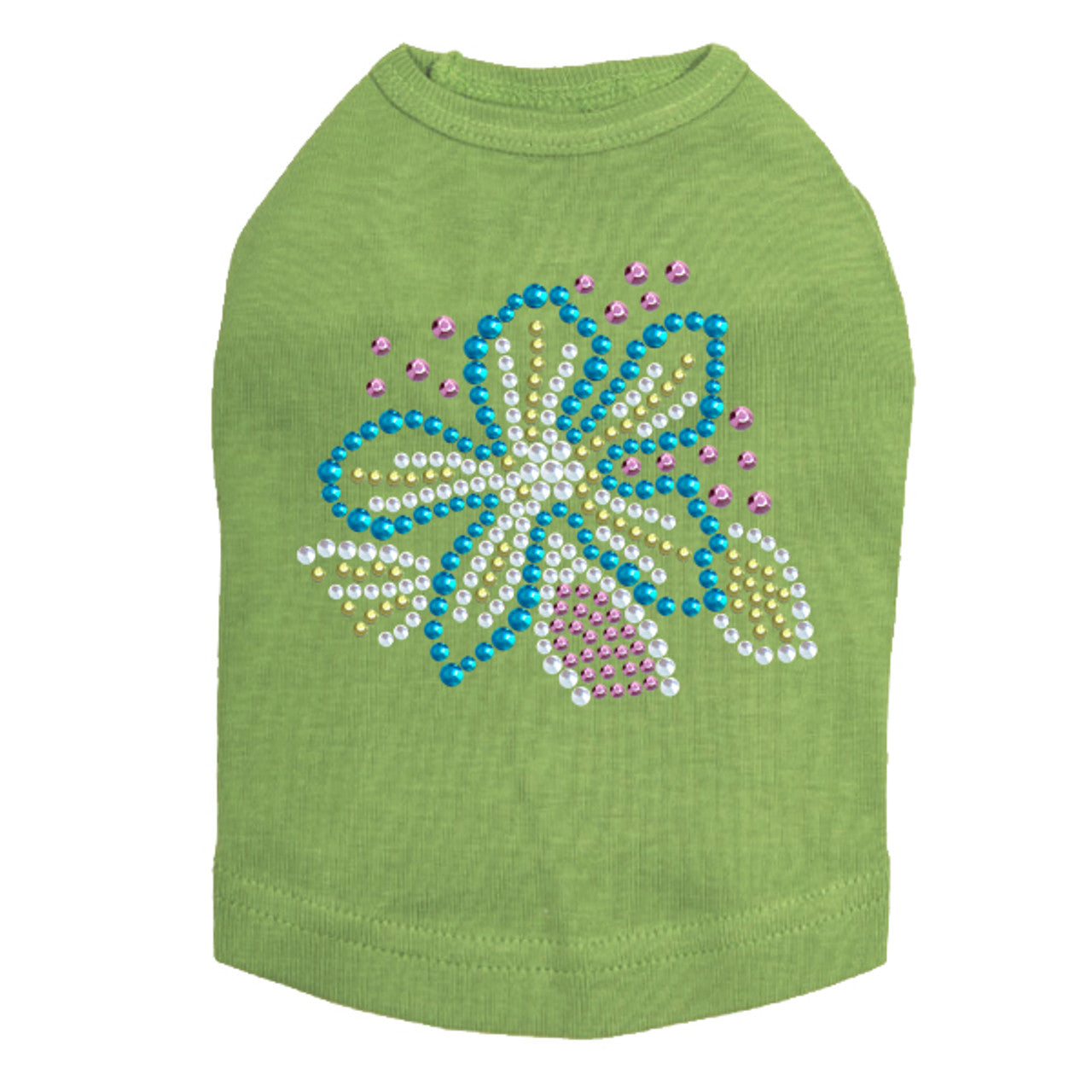 Turquoise Flower - Dog Tank