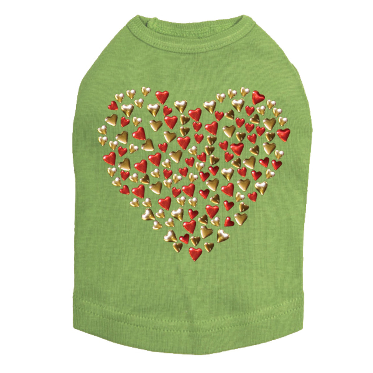 Red & Gold Nailhead Hearts - Dog Tank