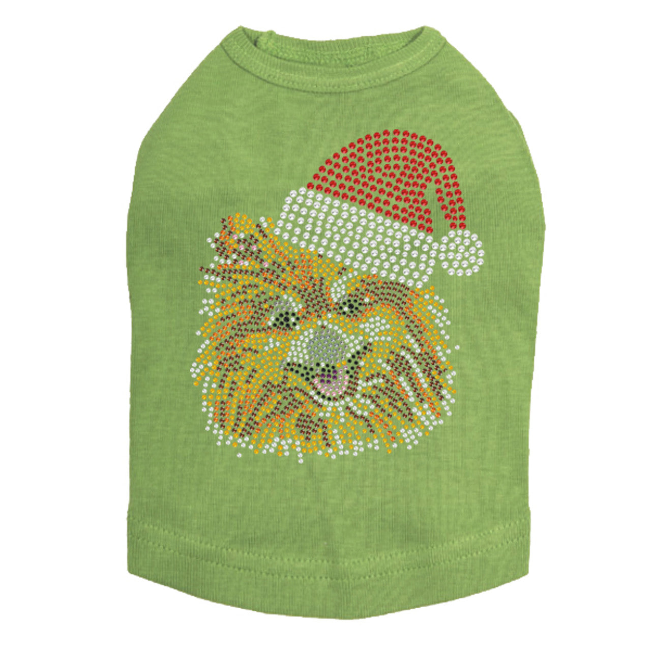 Pomeranian with Santa Hat - Dog Tank