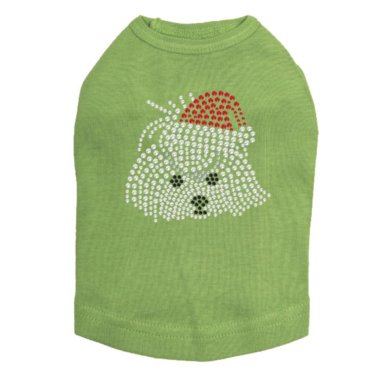 Maltese Face with Santa Hat - Dog Tank
