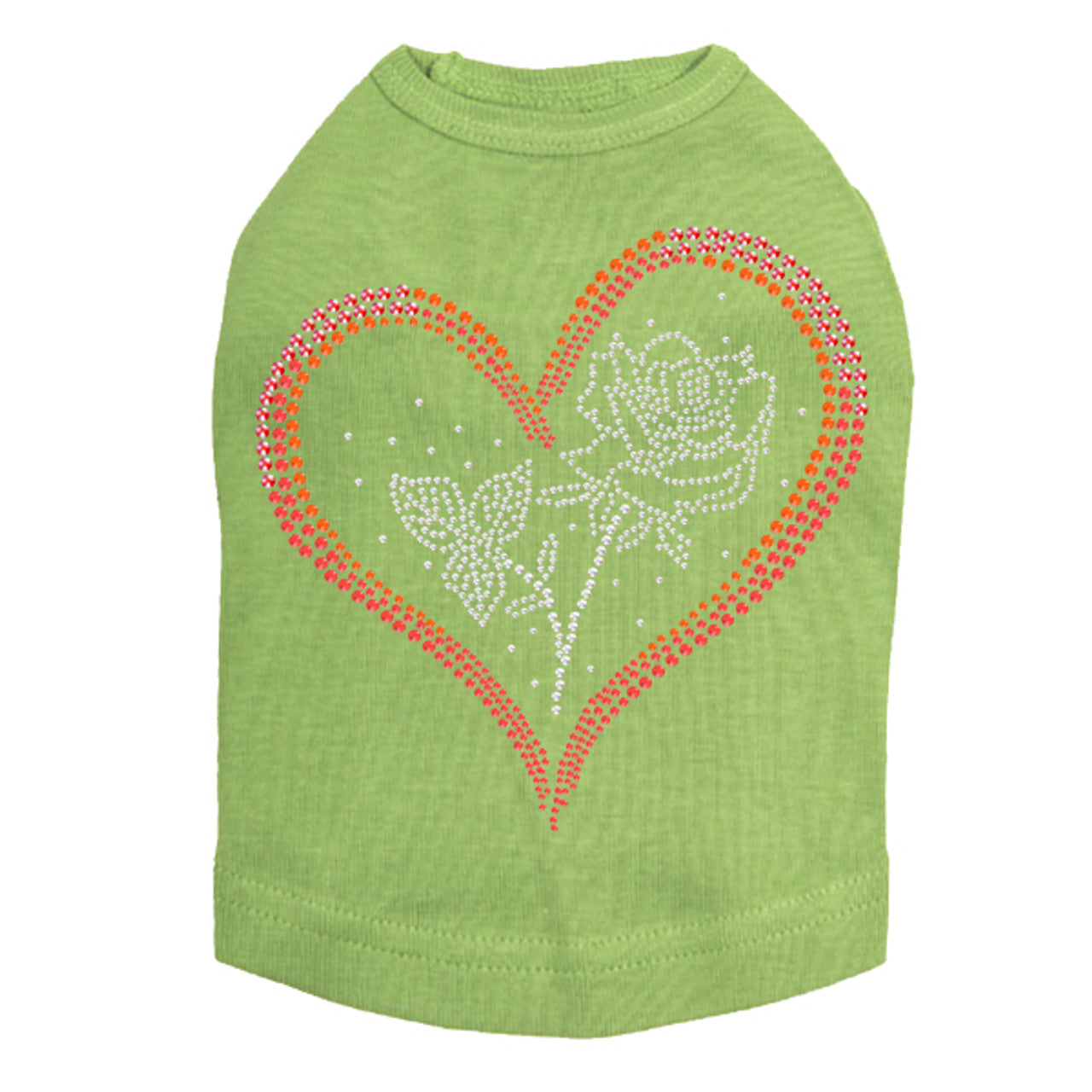 Heart with Rose - Dog Tank