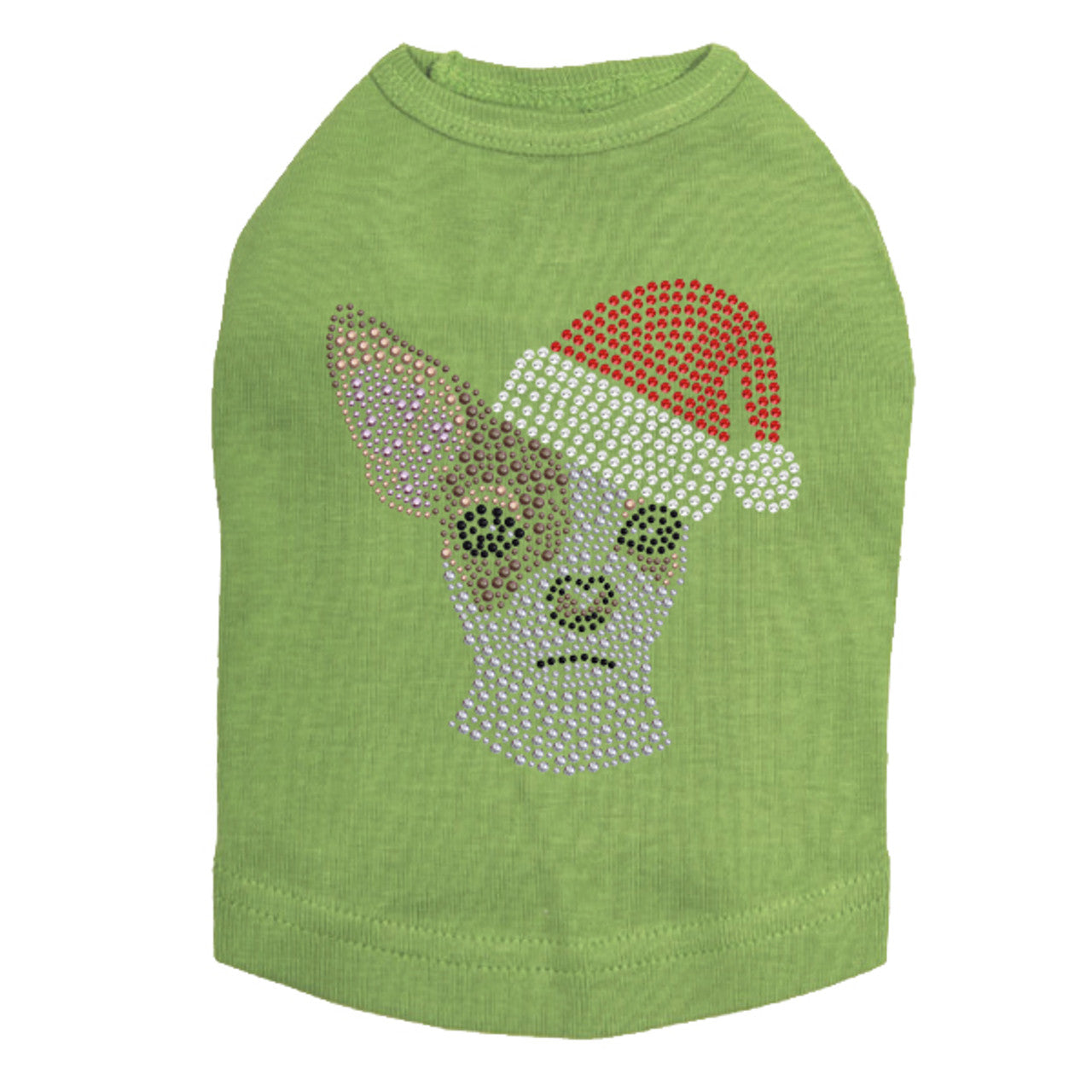 Chihuahua Face with Santa Hat - Dog Tank