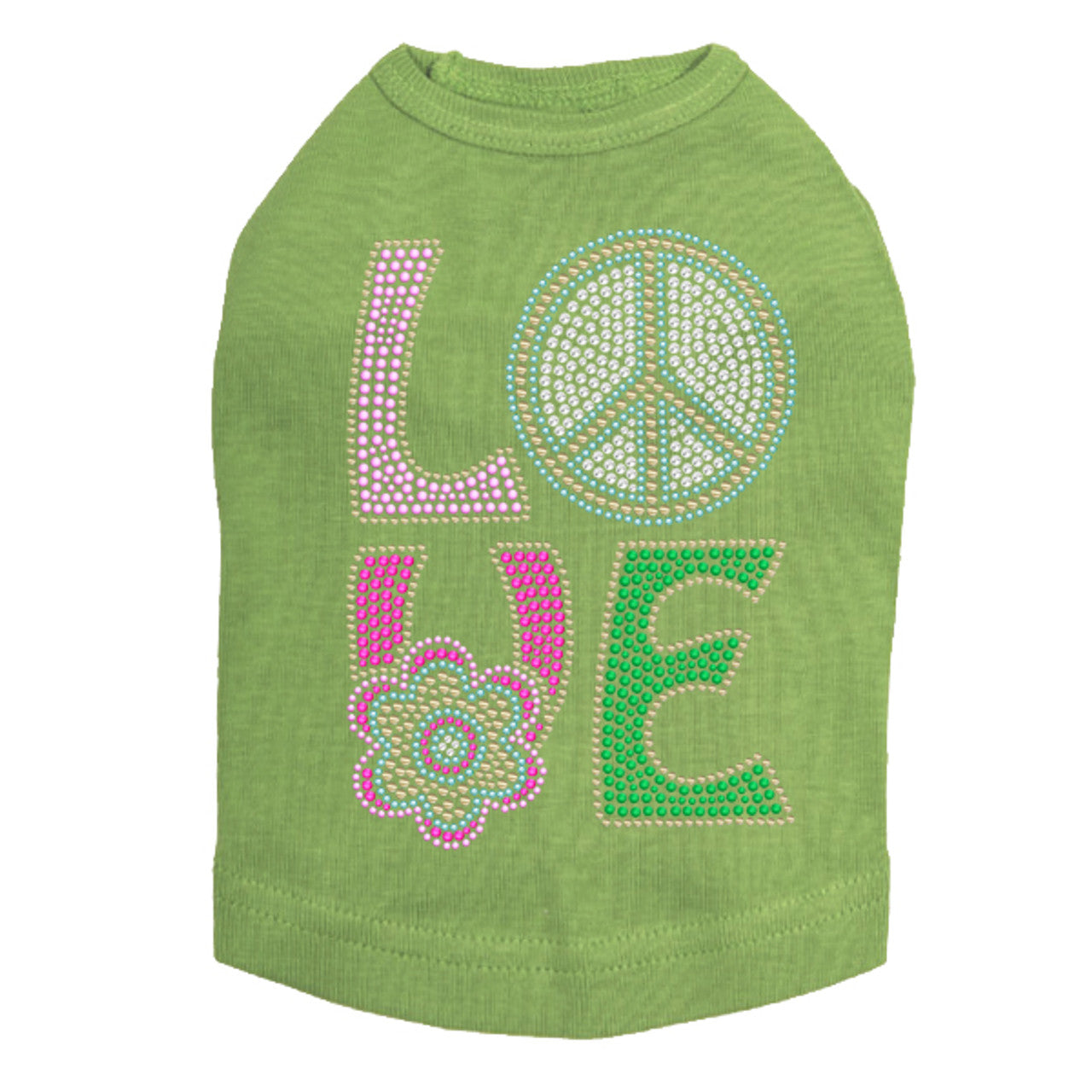 Love with Peace Sign & Flower - Dog Tank