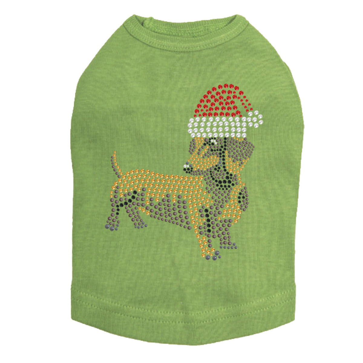 Dachshund 2 with Santa Hat - Dog Tank