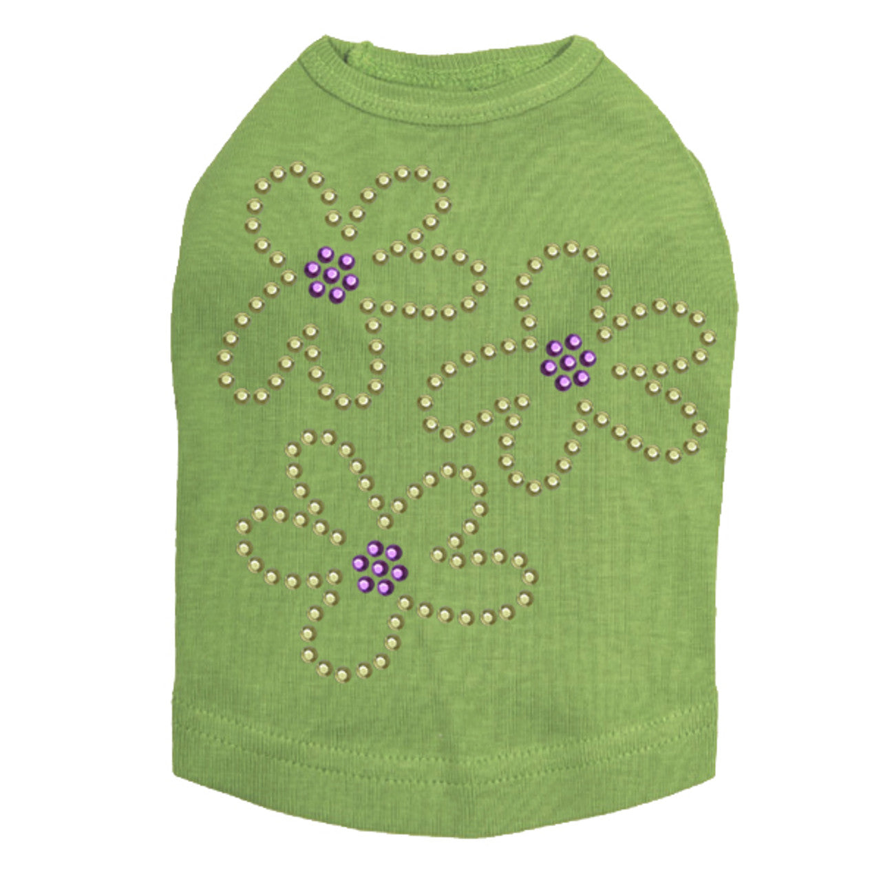 Three Lime Flowers - Dog Tank