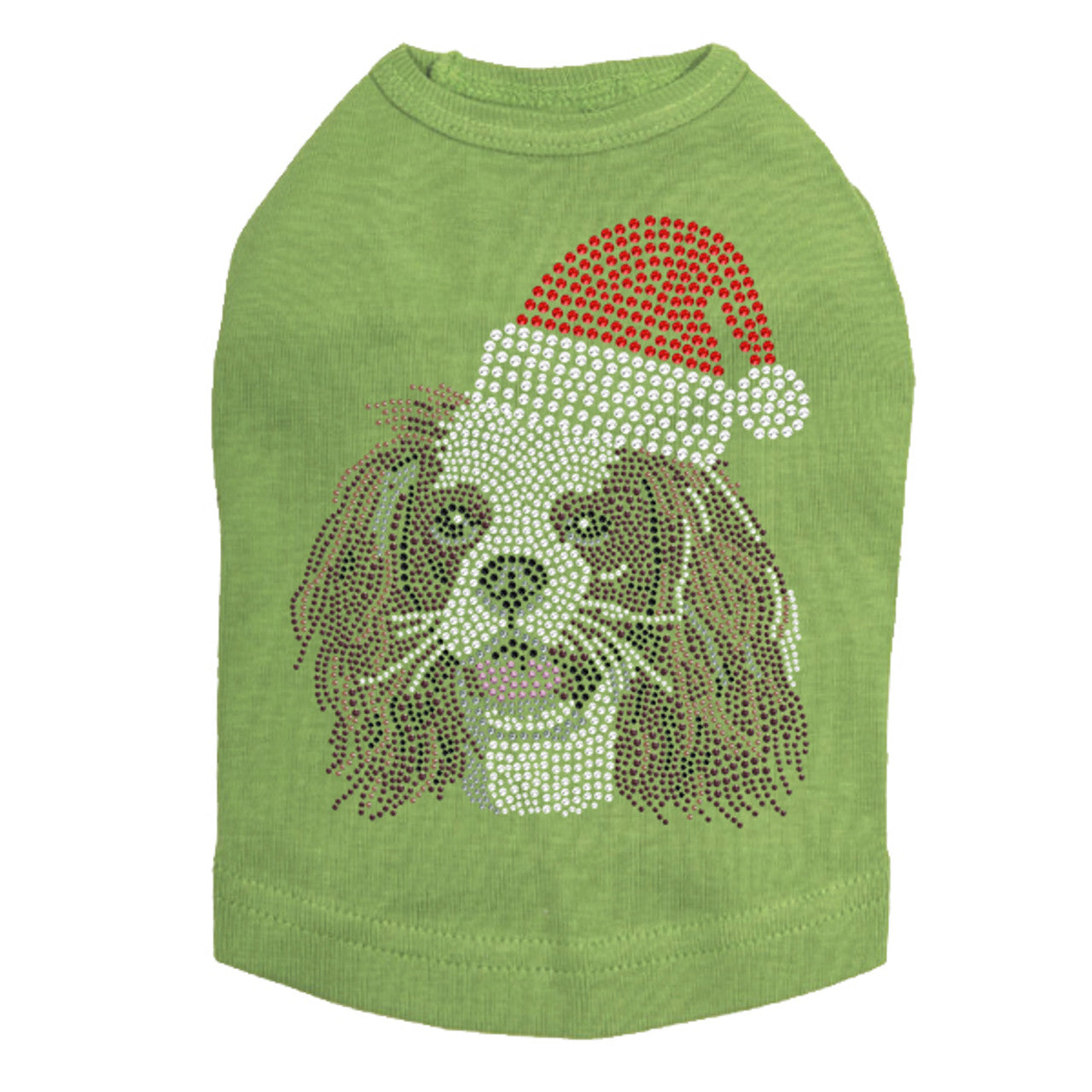 Cavalier King Charles Spaniel with Santa Hat - Dog Tank