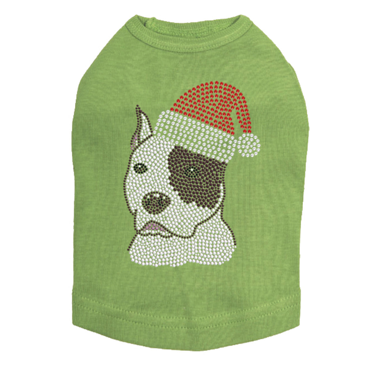 Pit Bull with Santa Hat - Dog Tank