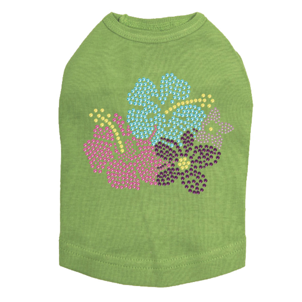 Pink, Blue & Purple Hibiscus - Dog Tank