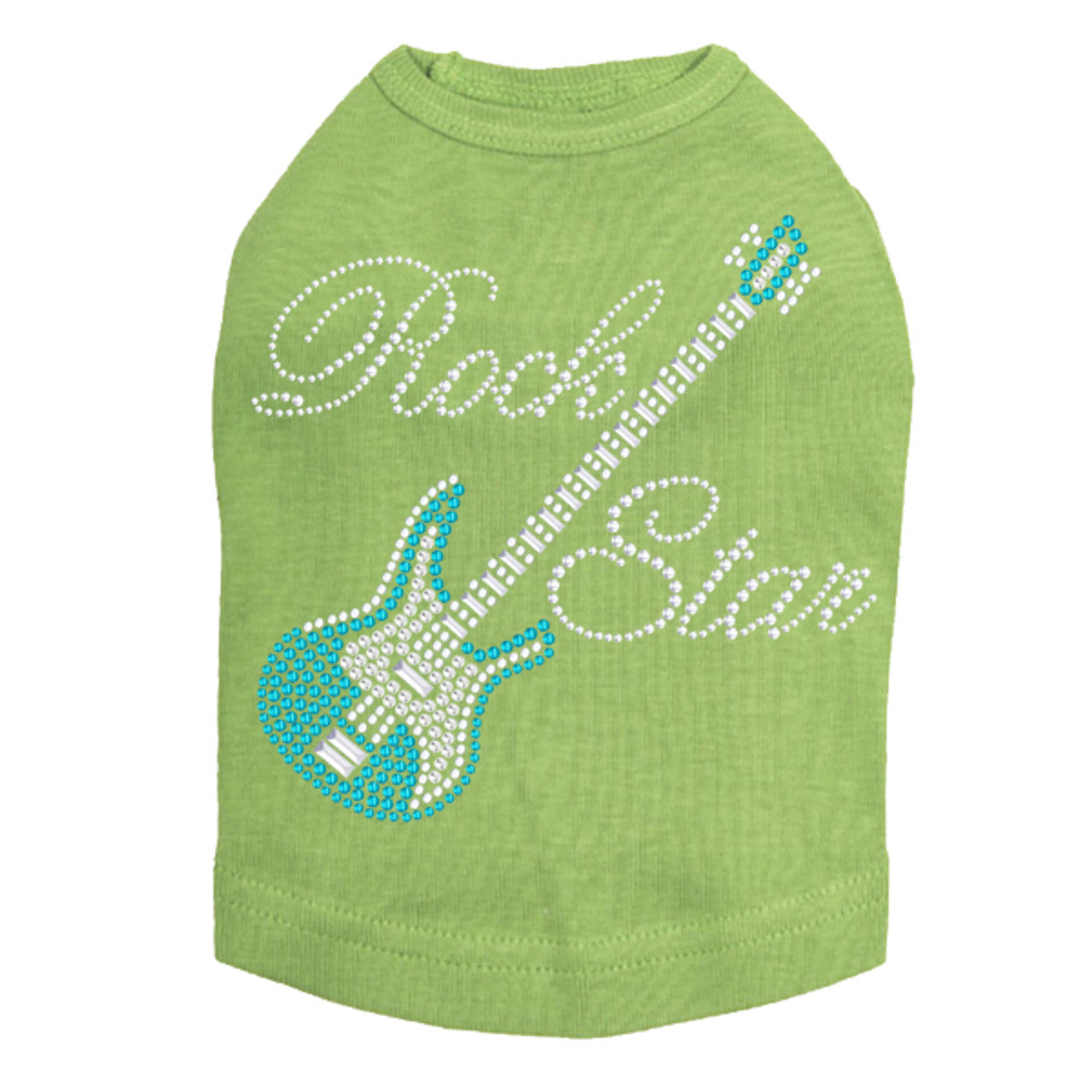 Guitar Blue (Austrian Rhinestones) & Rock Star - Dog Tank