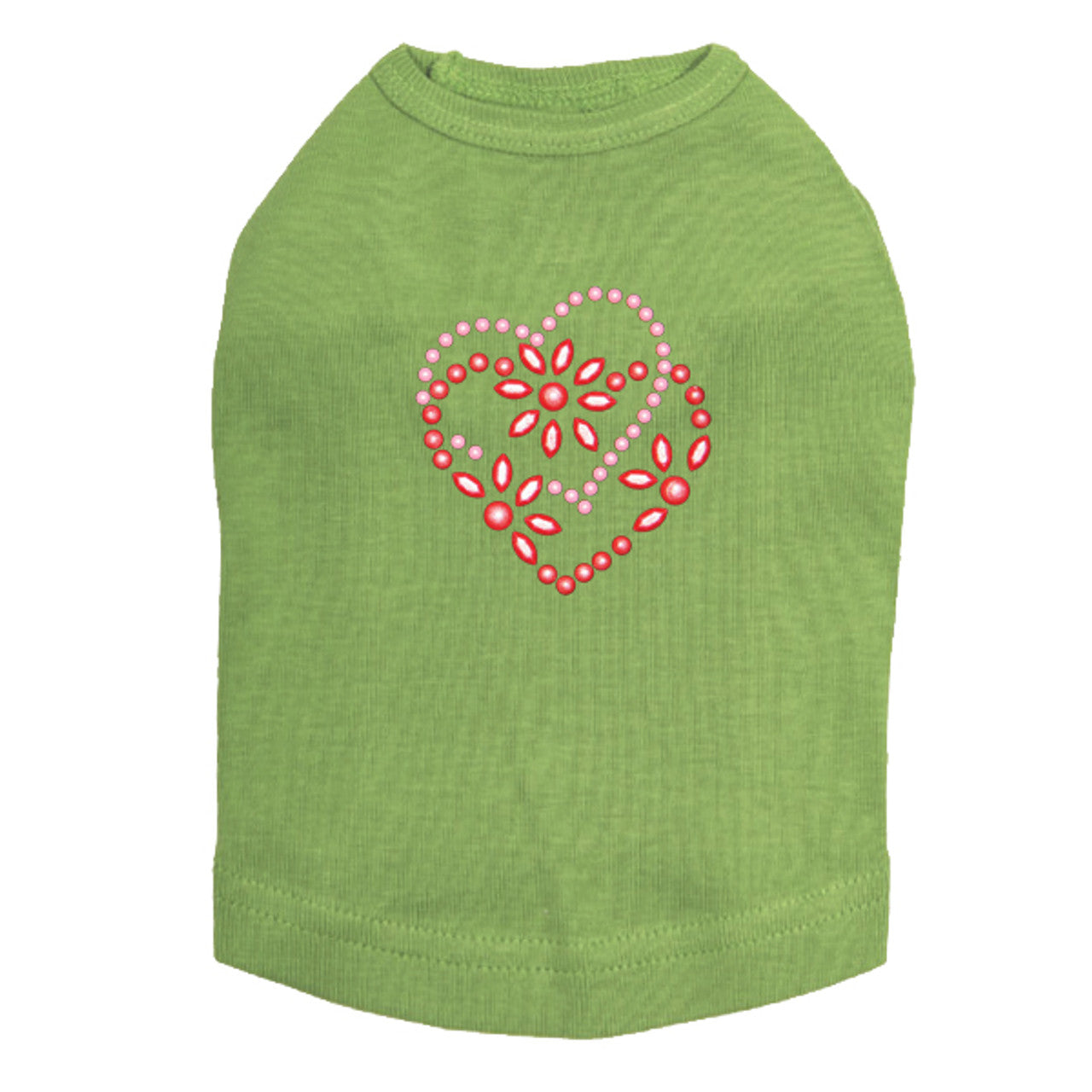 Pink & Red Flower Heart - Dog Tank
