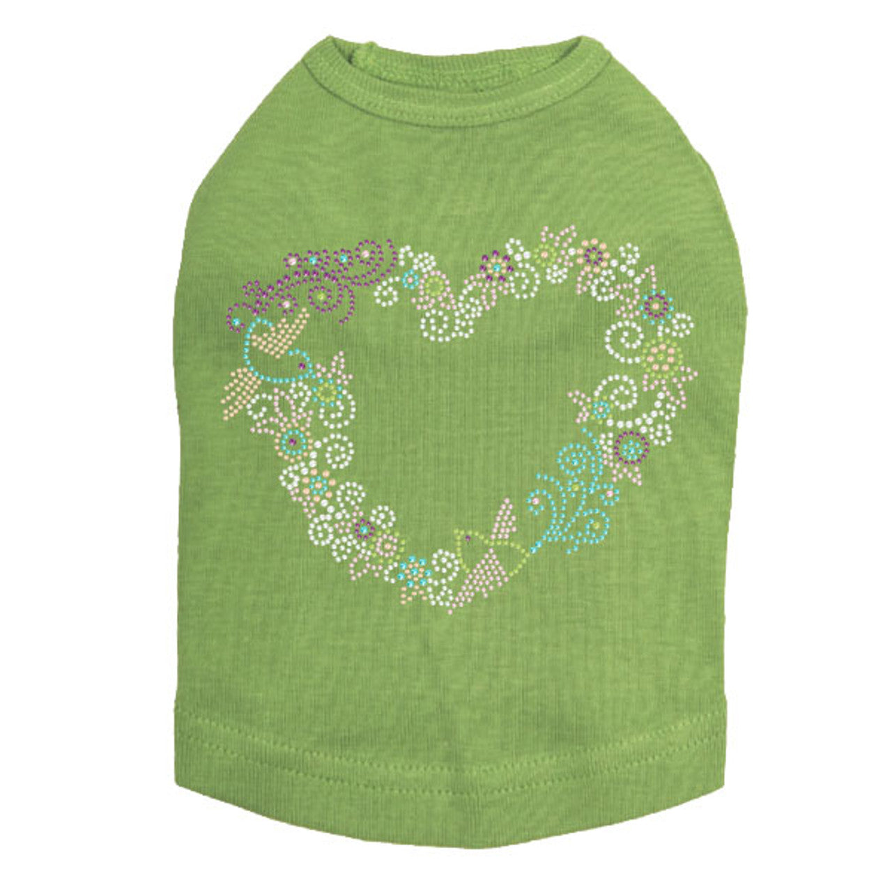 Spring Flower & Bird Heart - Dog Tank