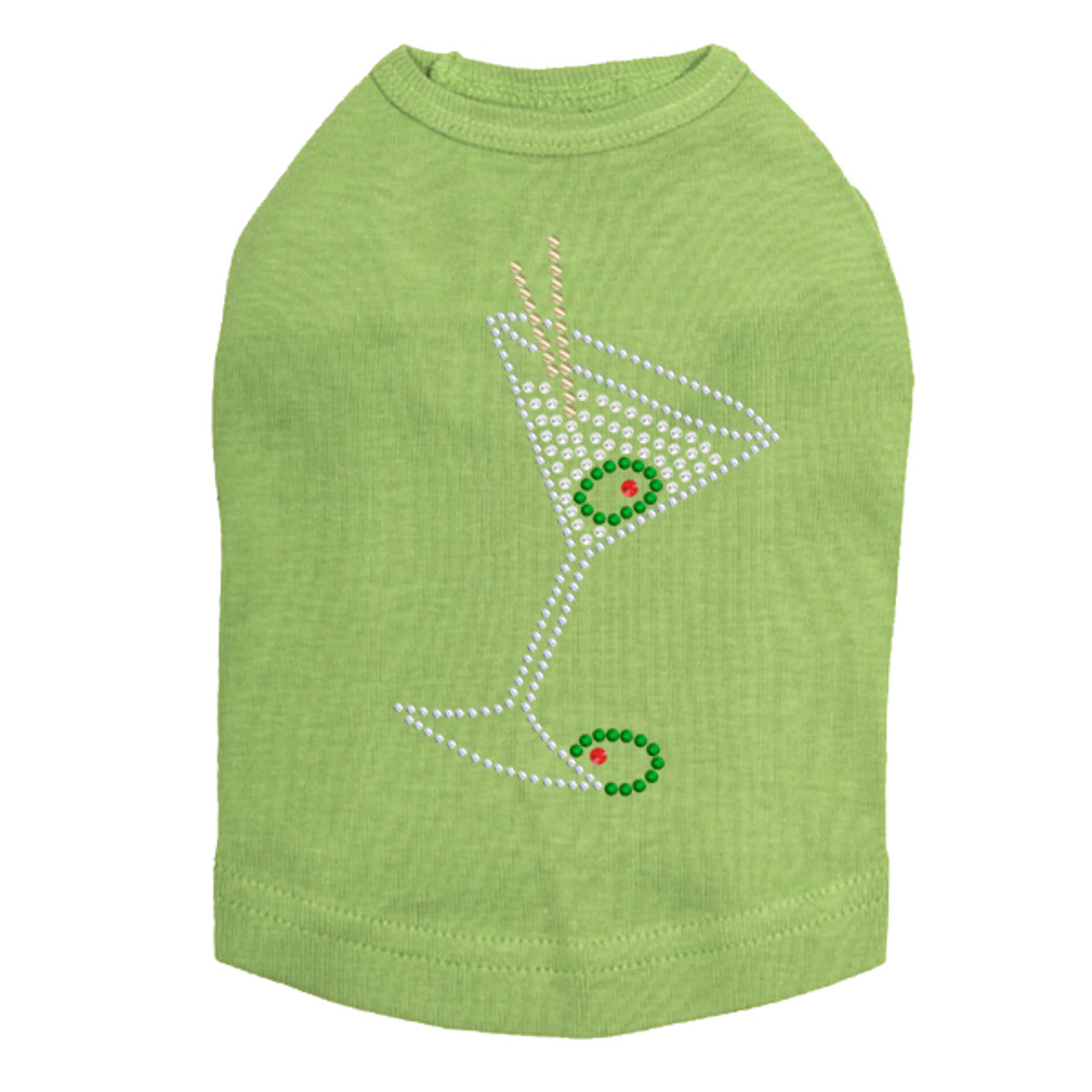 Martini - Silver Rhinestone - Dog Tank