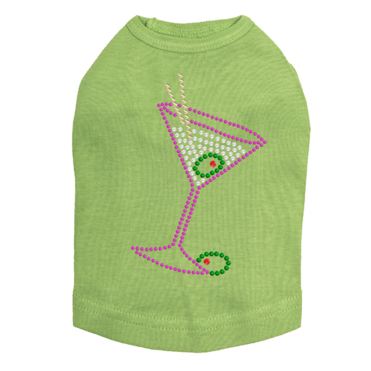 Martini - Fuchsia with Clear Rhinestones - Dog Tank