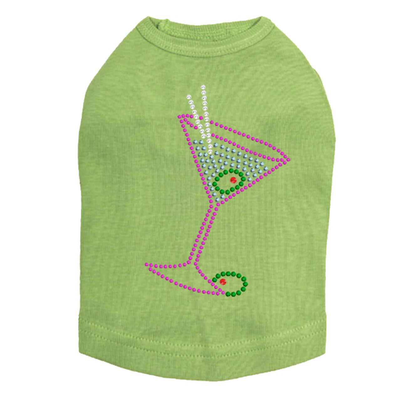 Martini - Fuchsia with Blue Rhinestones - Dog Tank