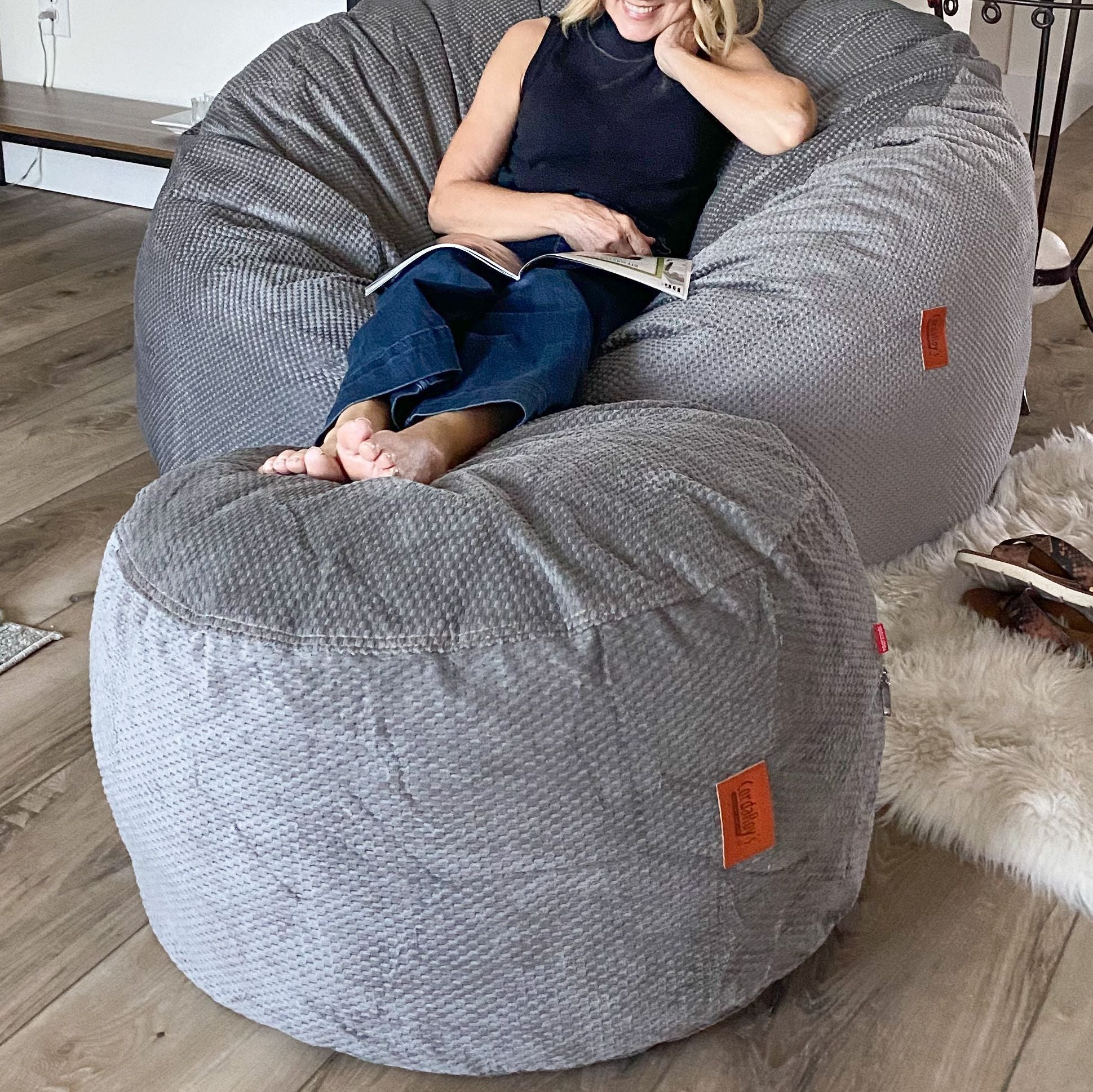 CordaRoy's Chenille Pouf Footstool Ottoman