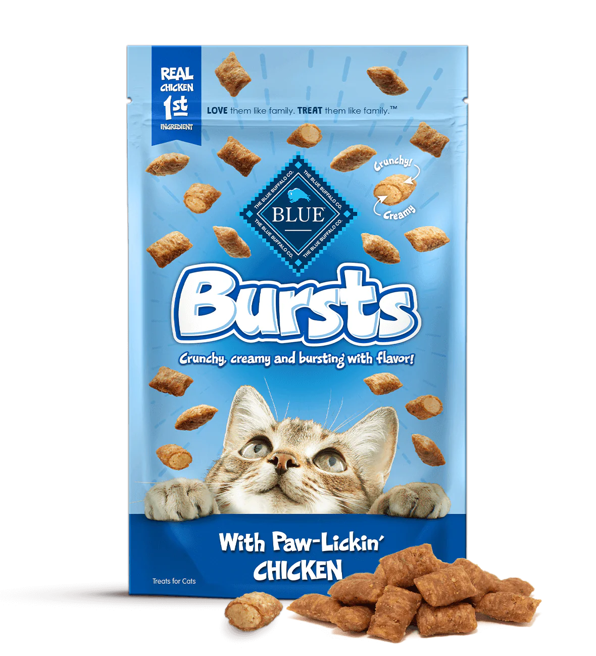 Blue Buffalo Blue Bursts Crunchy and Creamy Cat Treats Paw-Lickin’ Chicken (2oz)