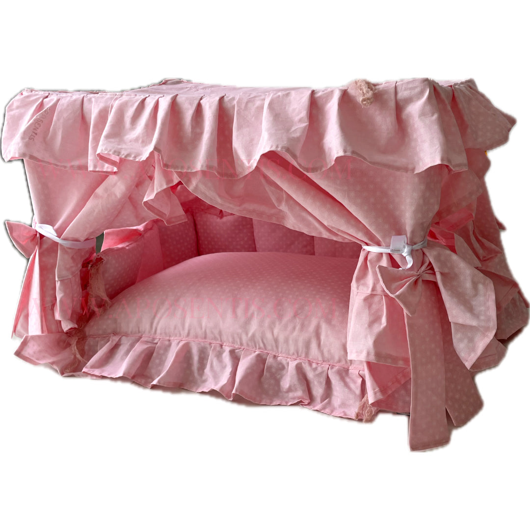 Pink Pet House Bed With Washable Cushion