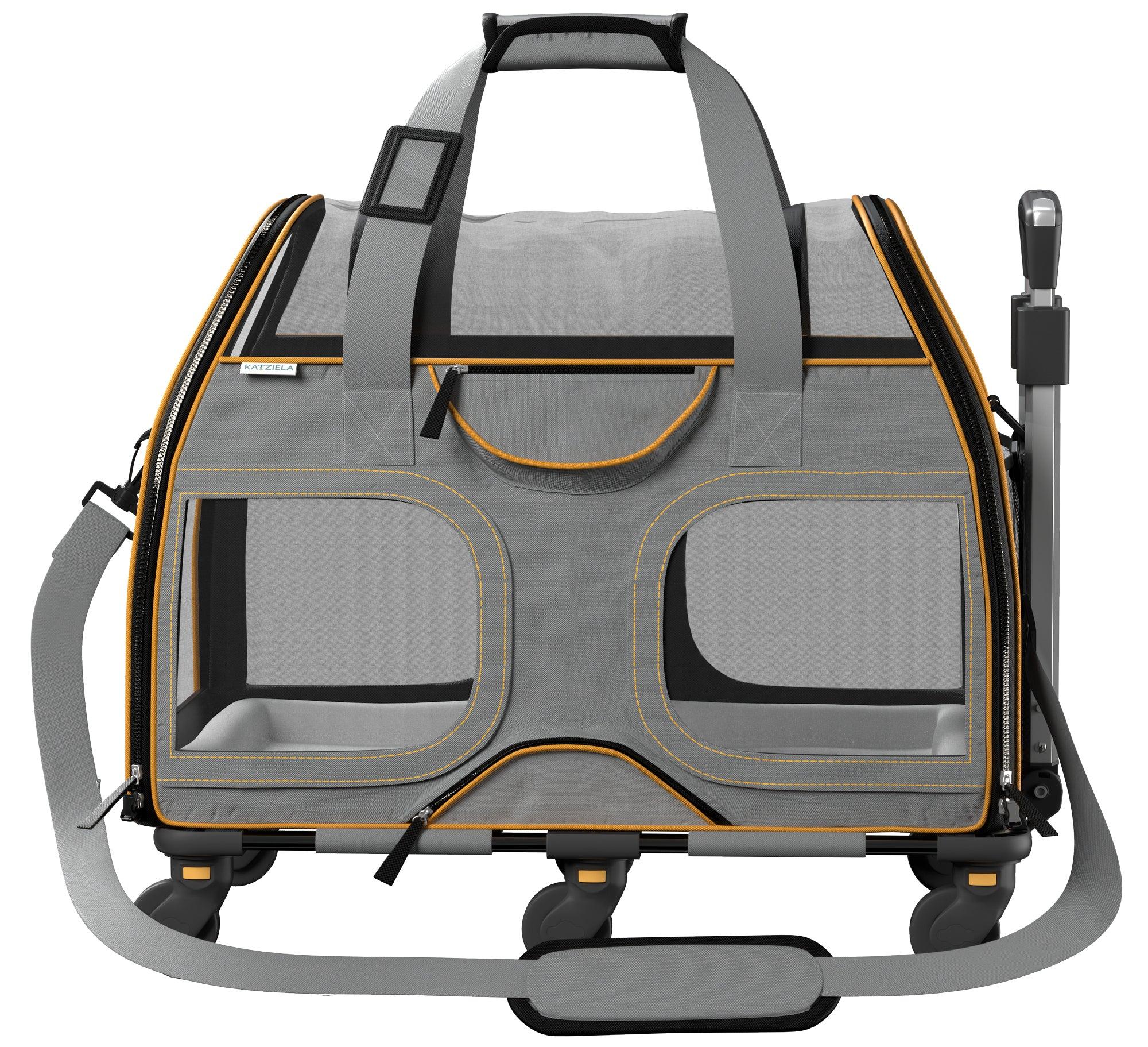 Luxury Rider Pet Carrier with Removable Wheels and Telescopic Handle