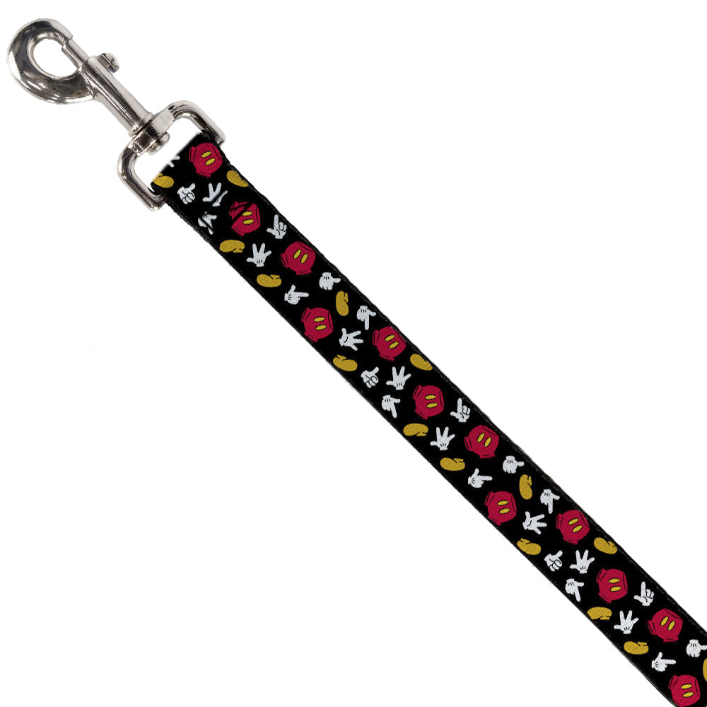 Dog Leash - Mickey Mouse Costume Elements Scattered Black