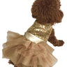Marilyn Dog Tutu Dress, Lt. Gold Sequins