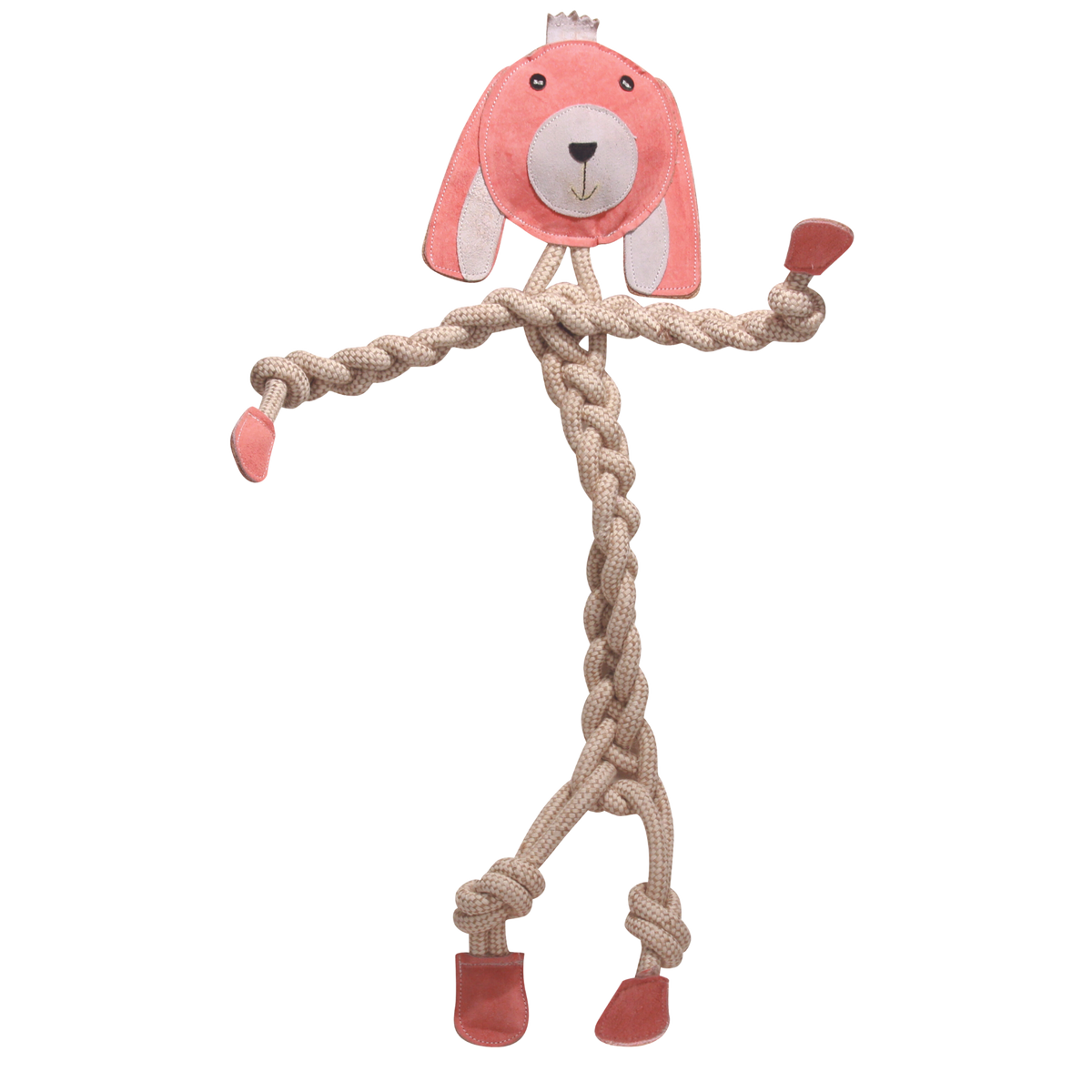 Bitsy Bunny Natural Rope Knottie Dog Toy, Large (9mm rope diameter)