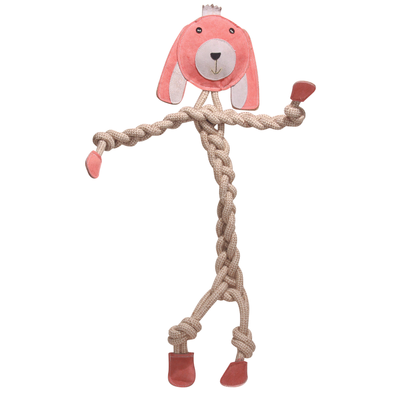 Bitsy Bunny Natural Rope Knottie Dog Toy, Large (9mm rope diameter)
