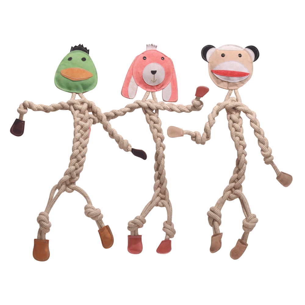 Natural Rope Knottie Dog Toys, 3 Pack, XL (16mm rope diameter)