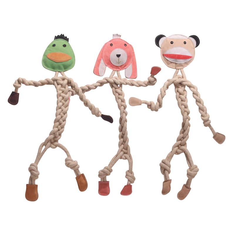 Natural Rope Knottie Dog Toys, 3 Pack, XL (16mm rope diameter)