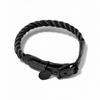 New! Matte Black Rope & Leather Cat & Dog Collar