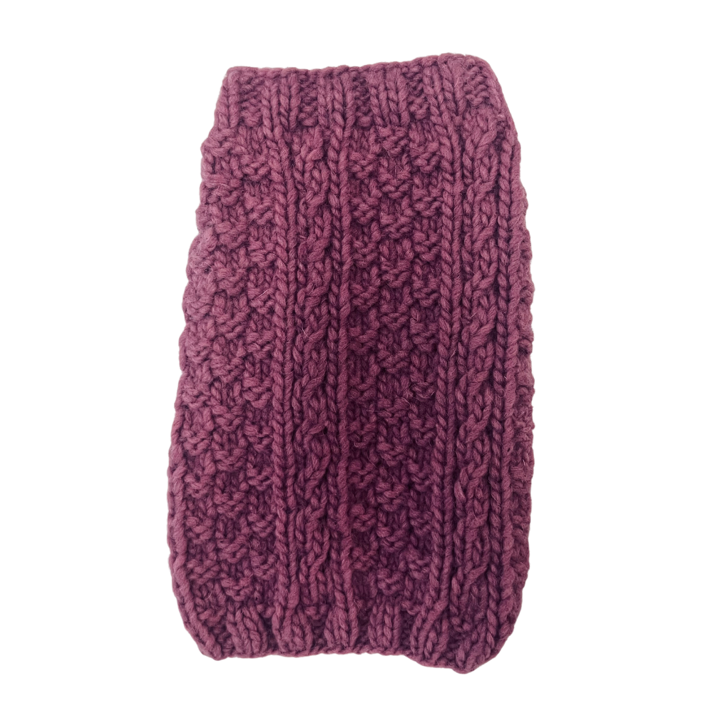 Mauve Cable Knit Dog Sweater XXS