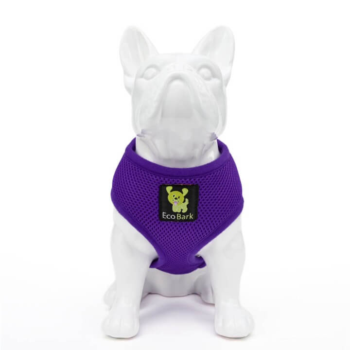 EcoBark Purple Dog Harness - Over-the-Head Soft Mesh Dog Vest Halter for Small to Medium Dogs and Puppies