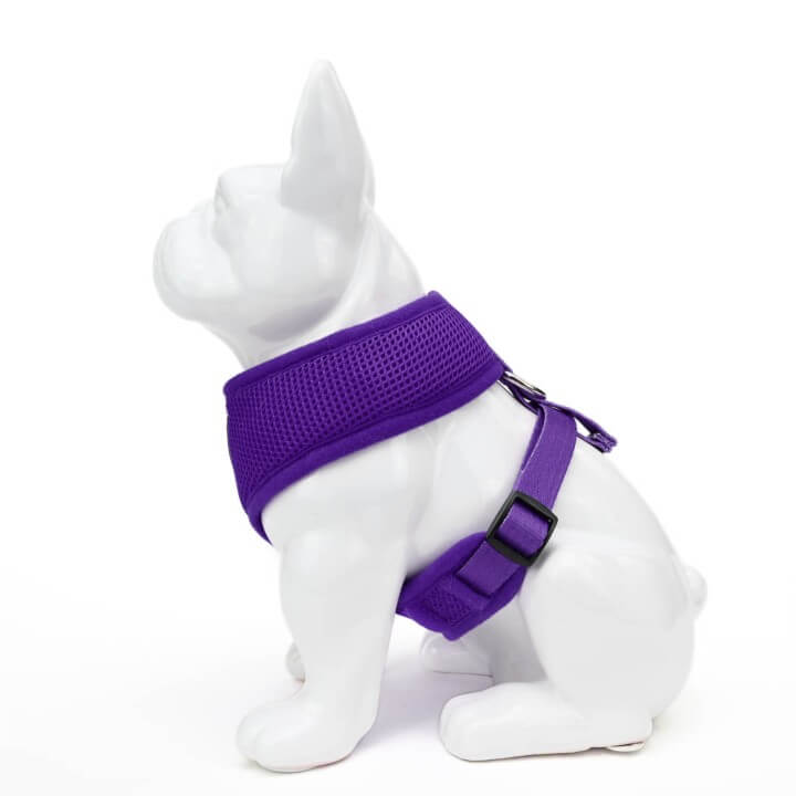 EcoBark Purple Dog Harness - Over-the-Head Soft Mesh Dog Vest Halter for Small to Medium Dogs and Puppies
