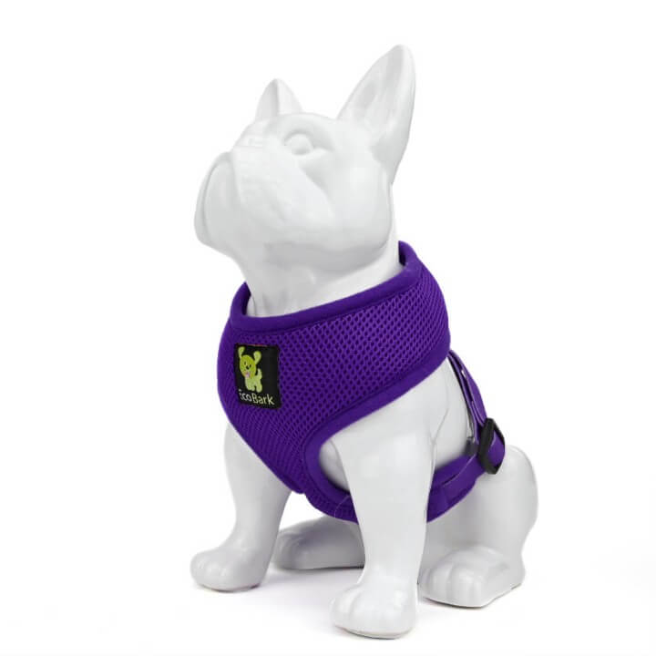 EcoBark Purple Dog Harness - Over-the-Head Soft Mesh Dog Vest Halter for Small to Medium Dogs and Puppies