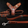 Bestia Dog Gear Genuine Leather Dog Collar - Silver