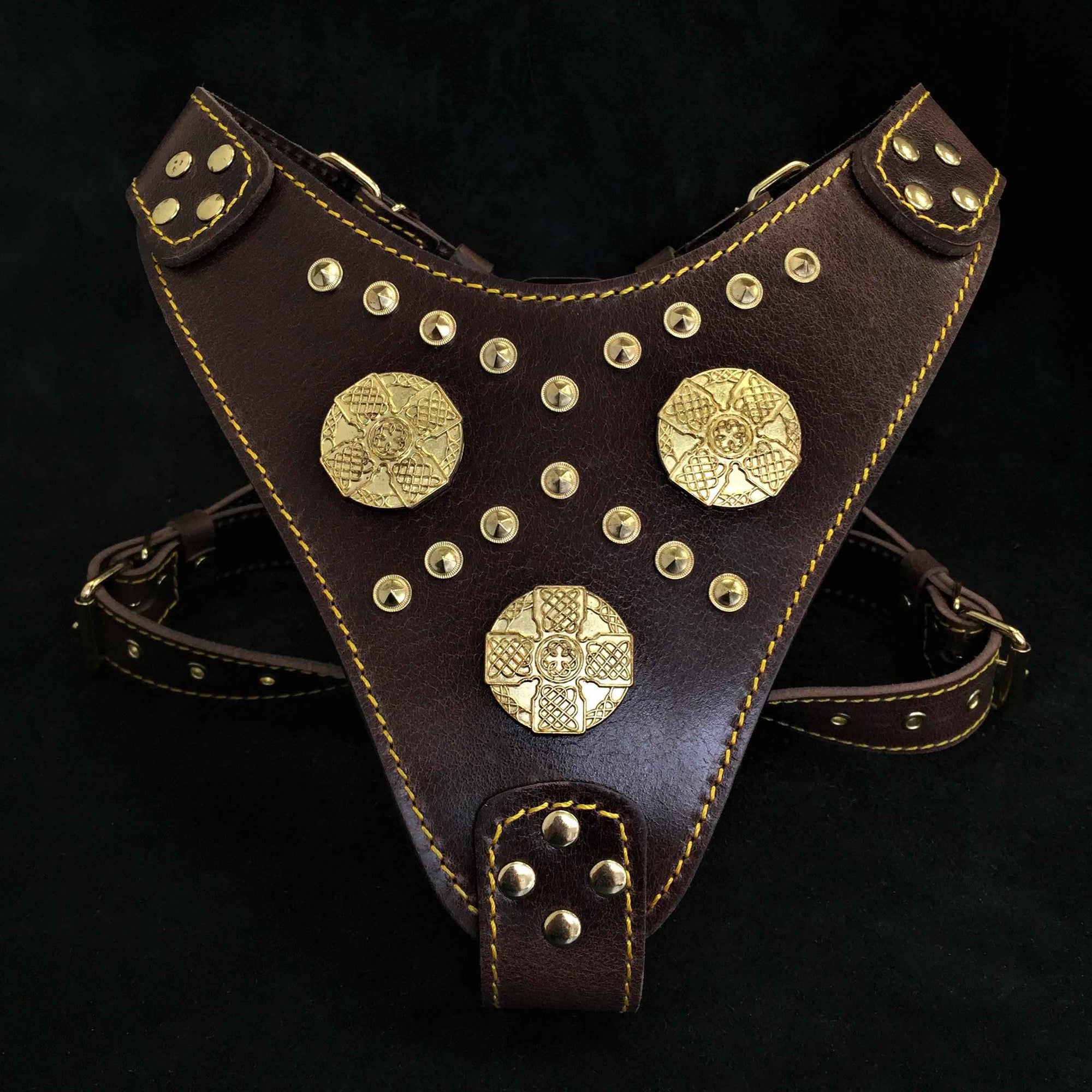 Bestia Maximus Brown Leather Dog Harness
