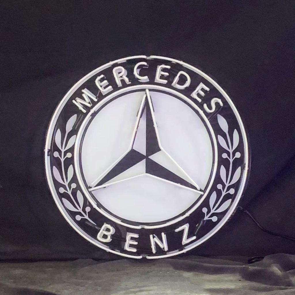 Mercedes-Benz Logo Real Glass Neon Sign