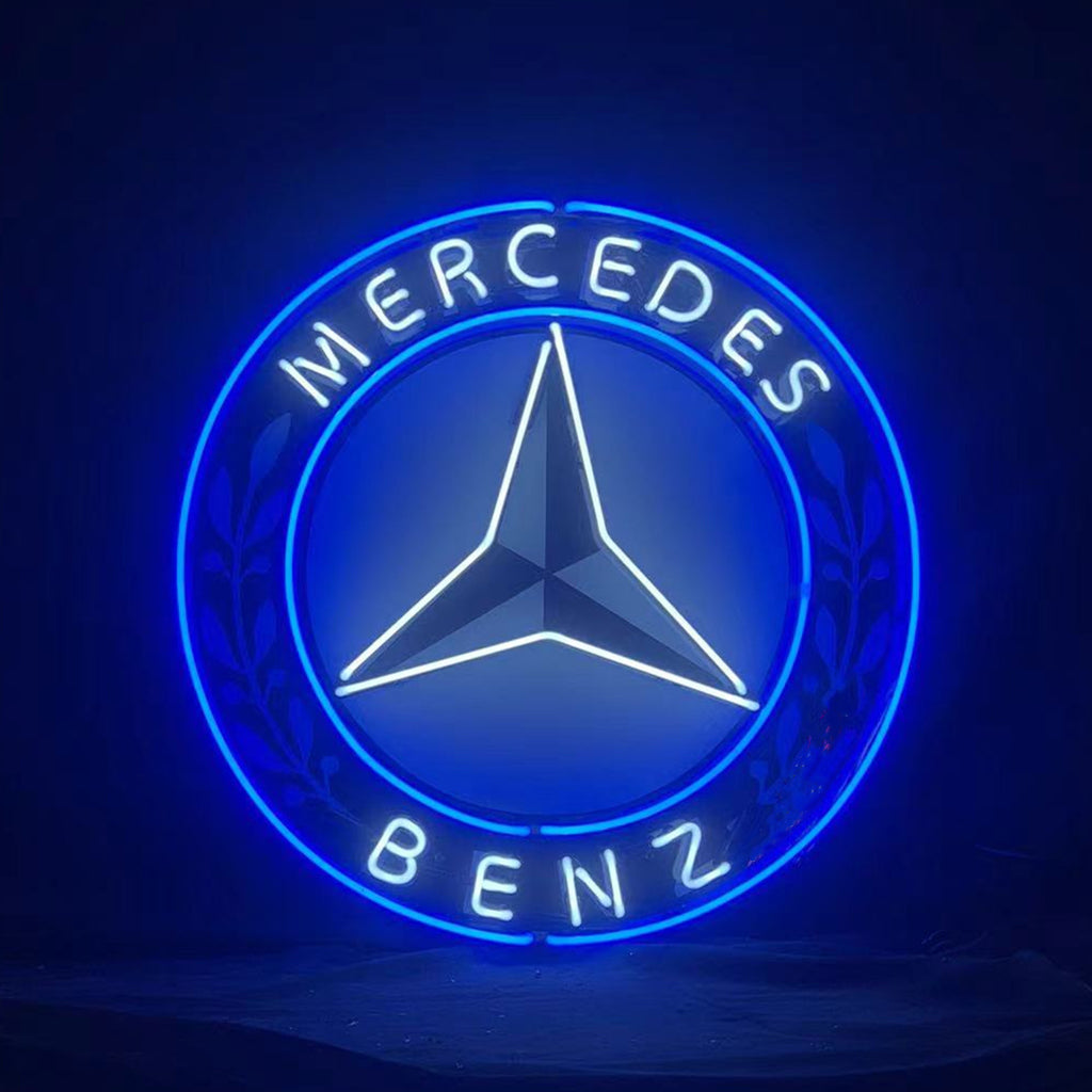 Mercedes-Benz Logo Real Glass Neon Sign