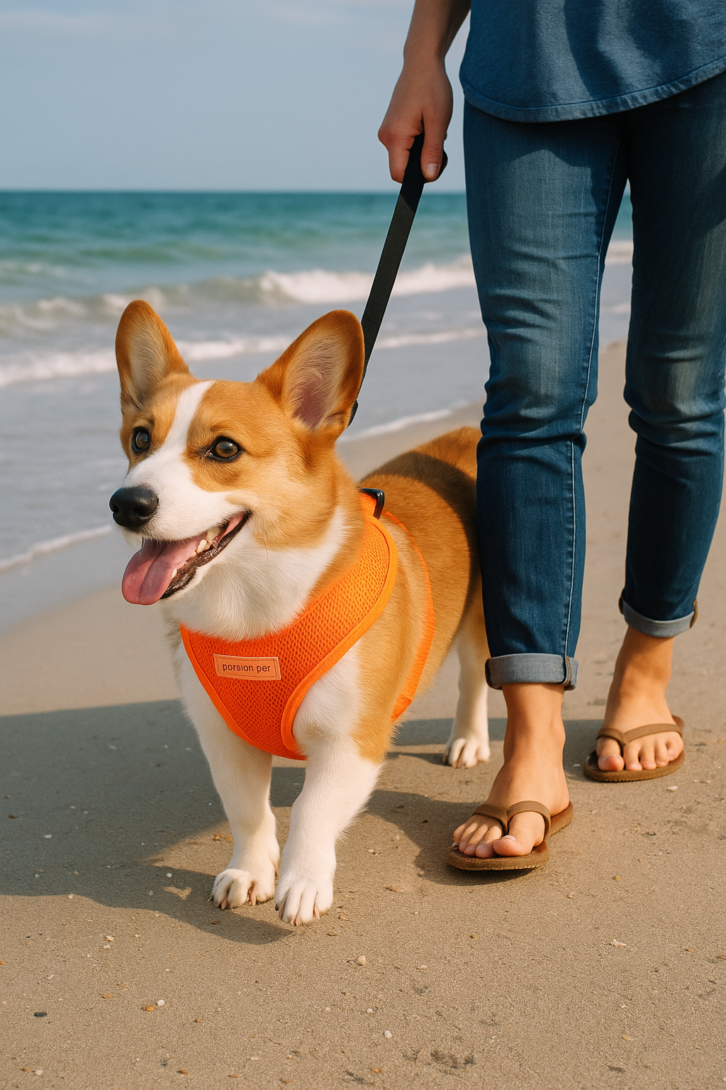 Parisian Pet Freedom Harness for Dogs & Cats  Adjustable Neon Orange Dog Harness, Comfortable Fit