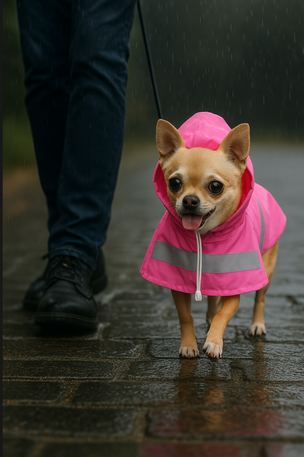 Parisian Pet Pink Raincoat for Dogs & Cats, Waterproof Dog Raincoat, Designer Pet Coat, Pink