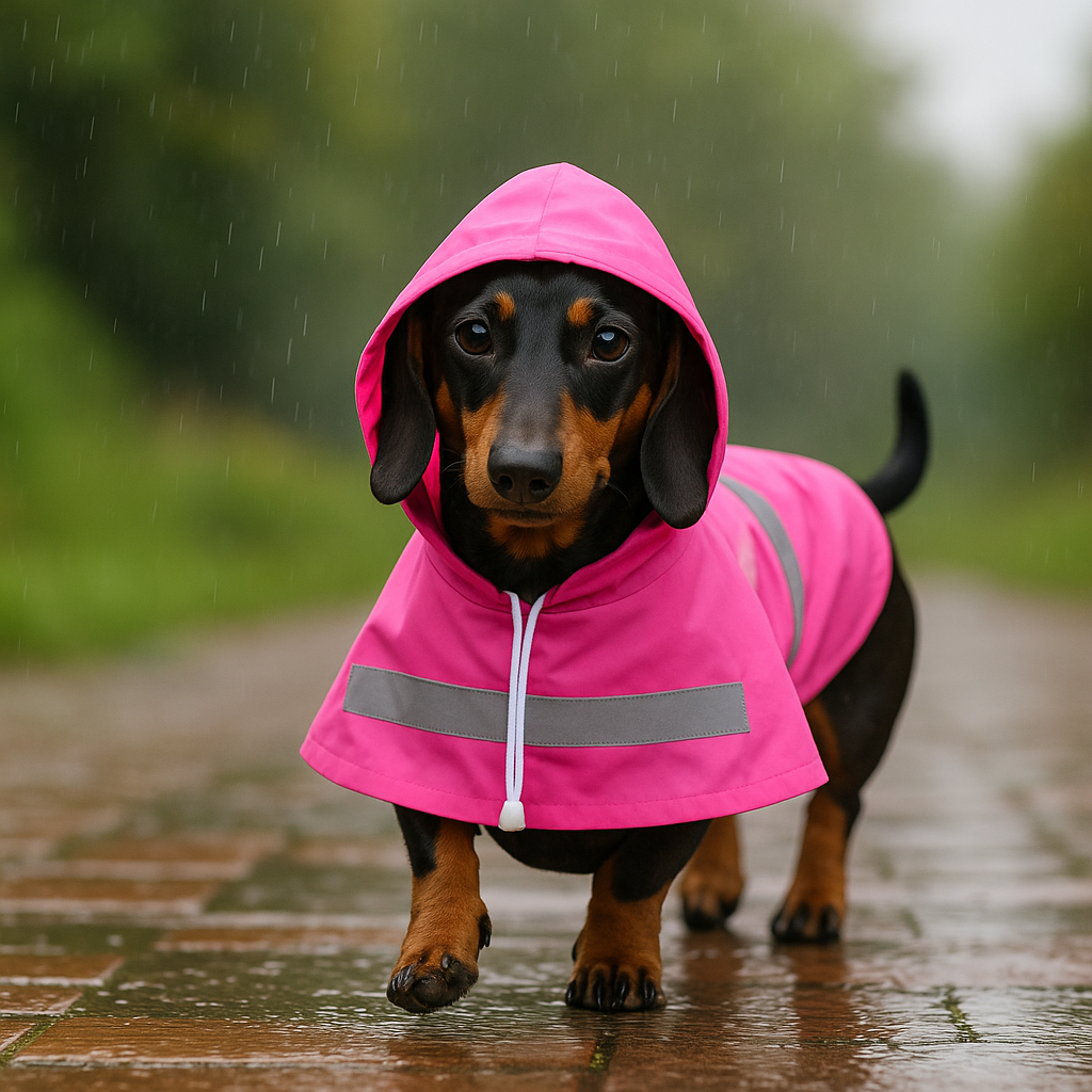 Parisian Pet Pink Raincoat for Dogs & Cats, Waterproof Dog Raincoat, Designer Pet Coat, Pink