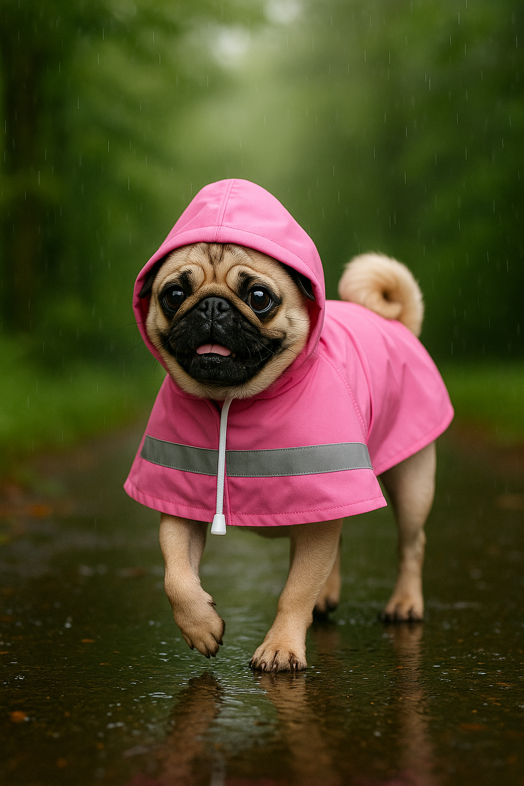 Parisian Pet Pink Raincoat for Dogs & Cats, Waterproof Dog Raincoat, Designer Pet Coat, Pink