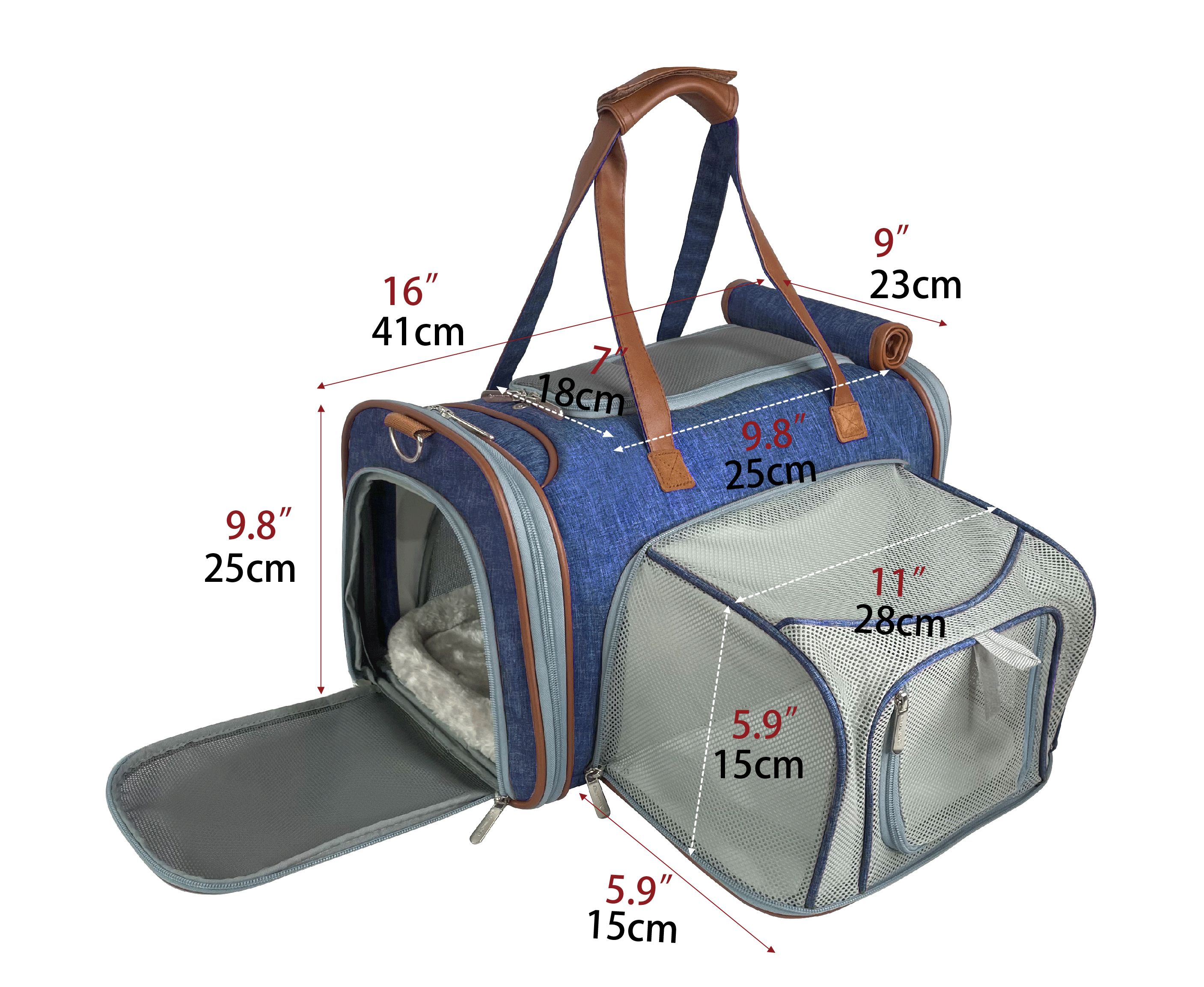 Mr. Peanuts Gold Series Mini Size Airline Compliant Expandable Pet Carrier 