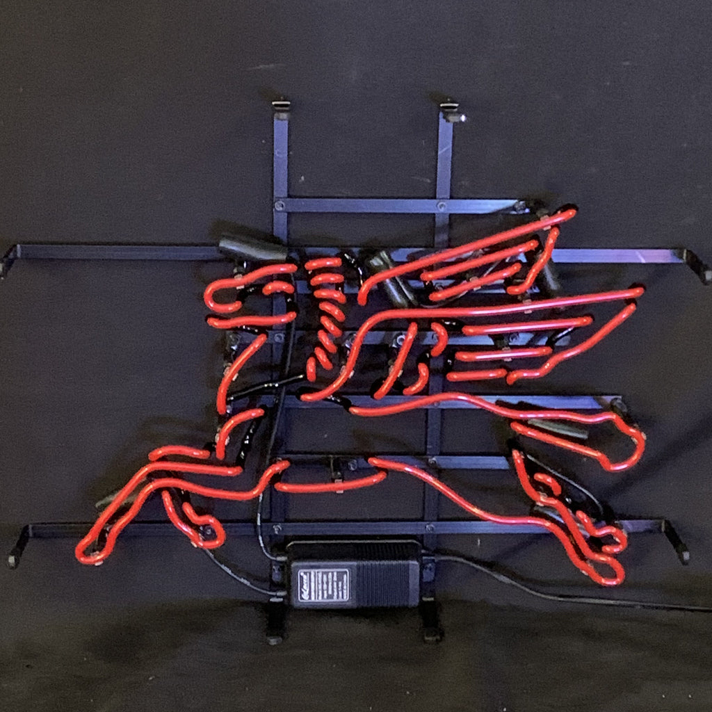 Mobilgas Flying Horse Red Real Glass Neon Sign