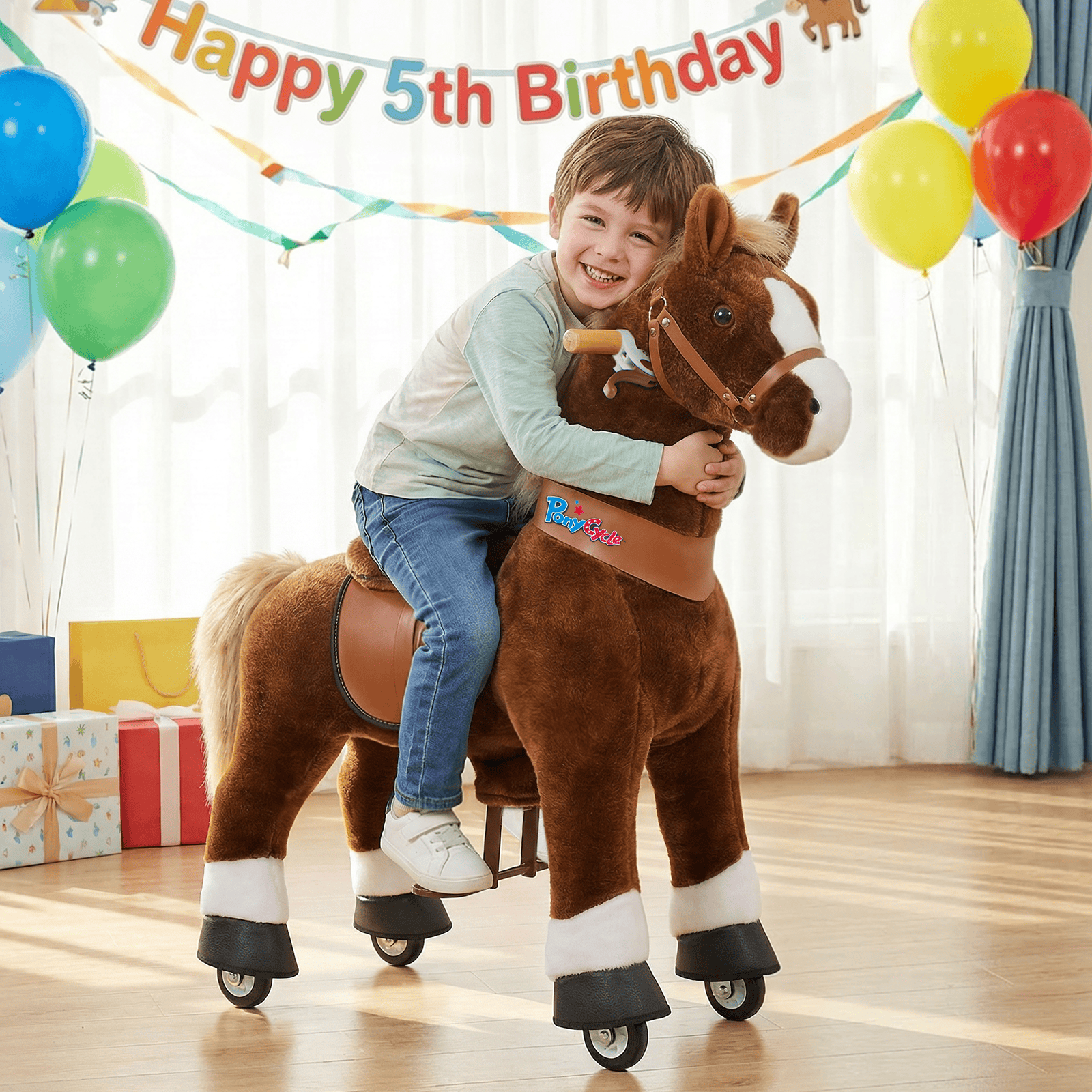 Model U Ride-On Pony Toy Riding Horse Age 4-7 Brown