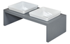 Moderno Double Wood Feeder Grey