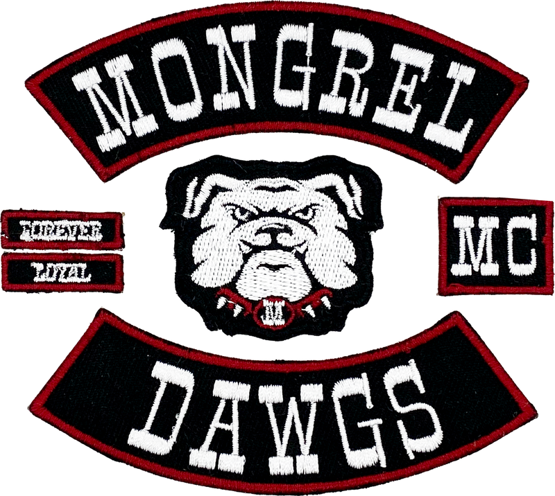 Mongrel Dawg 6 Piece EMBROIDERY Patch (6)
