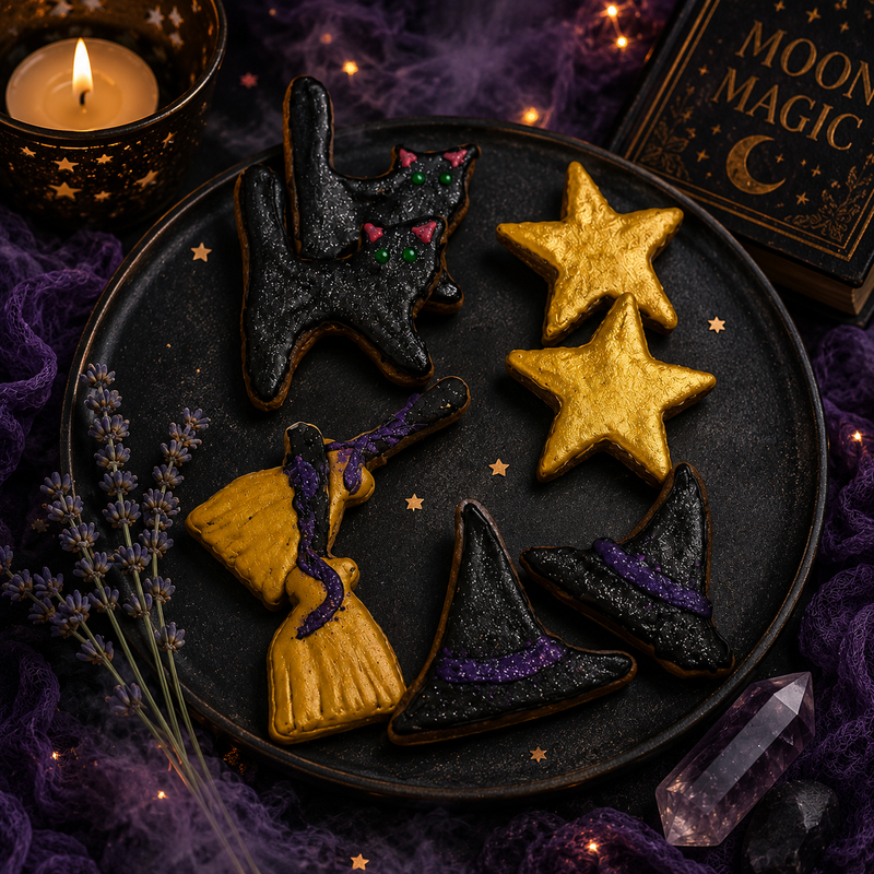 Moon Magic Halloween Dog Cookies | Organic Handmade Dog Treats
