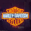 Harley-Davidson Orange Motorcycle Real Glass Neon Sign